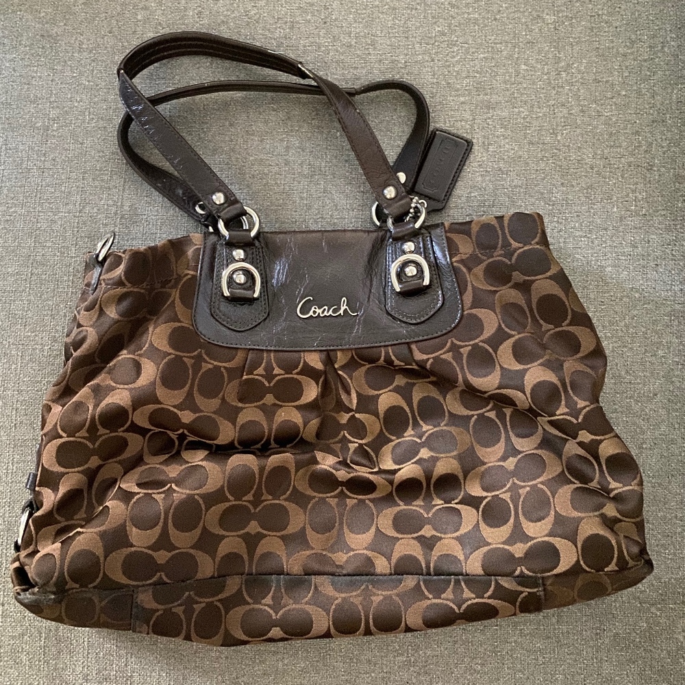 Coach brown logo bag